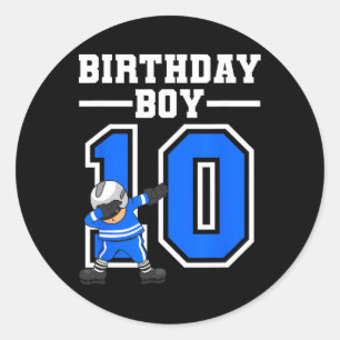 Sticker Rond Joueur de 10 ans de hockey sur glace garçon 10e an