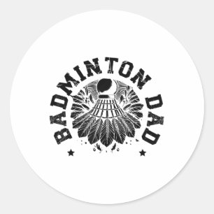 Sticker Rond Joueur de badminton astronaute navette 