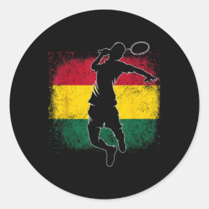 Sticker Rond Joueur de Badminton Drapeau ghanéen Ghana