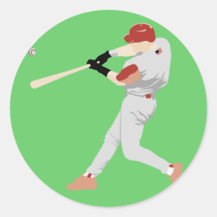 Sticker Rond Joueur de baseball