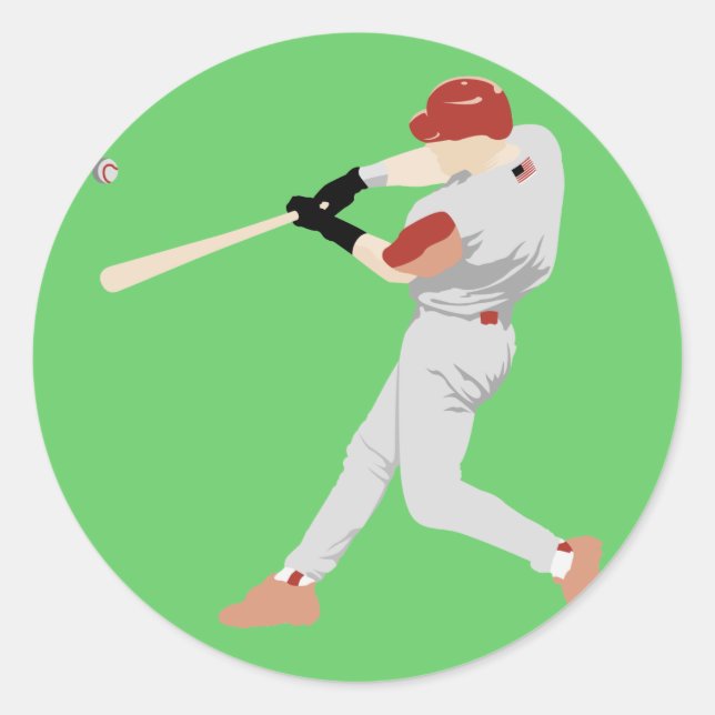 Sticker Rond Joueur de baseball (Devant)