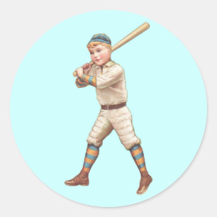 Sticker Rond Joueur de baseball