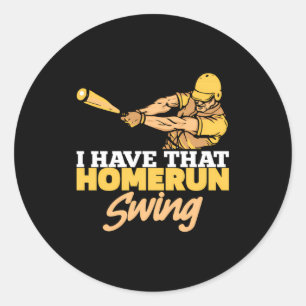 Sticker Rond Joueur de baseball Homerun Équipe Sport Baseballer