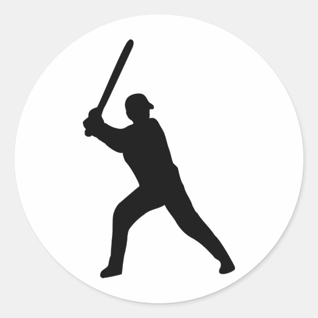 Sticker Rond joueur de baseball noir (Devant)