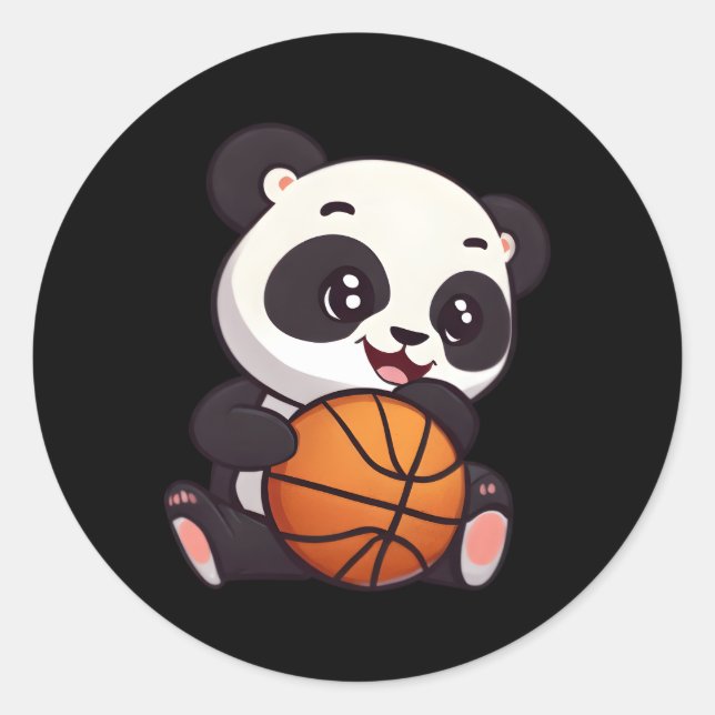 Sticker Rond Joueur de basket-ball Panda (Devant)