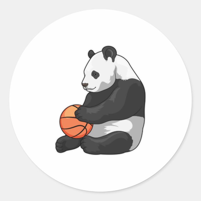 Sticker Rond Joueur de basket-ball Panda (Devant)