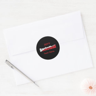 Sticker Rond Joueur de basket-ball Swish Abstrait - Word Art