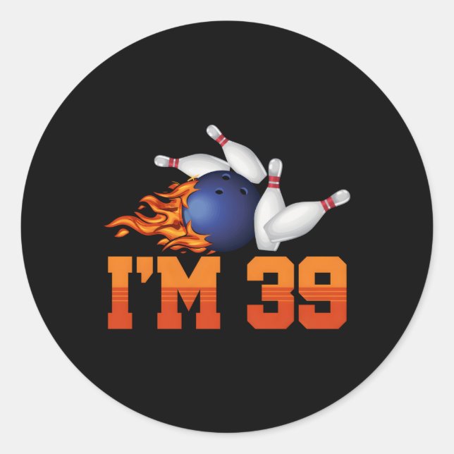 Sticker Rond Joueur De Bowling Ball 39E (Devant)
