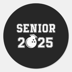 Sticker Rond Joueur de bowling senior 2025