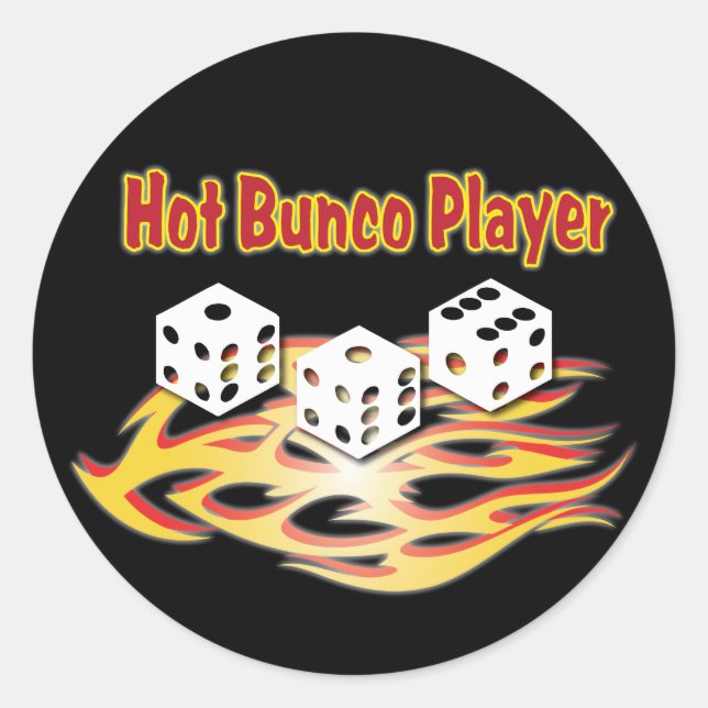 Sticker Rond joueur de bunco chaud (Devant)