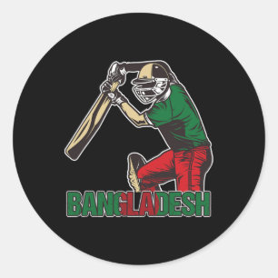 Sticker Rond Joueur de cricket bangladais Entraîneur sportif ba