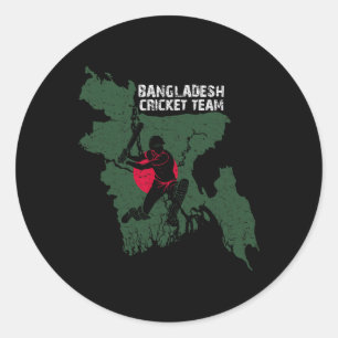Sticker Rond Joueur de cricket du Ngladesh Drapeau Maillot Cart