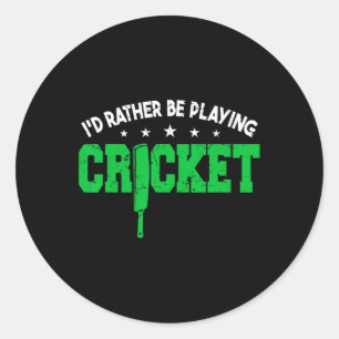 Sticker Rond Joueur de cricket en formation Cricket Hommes