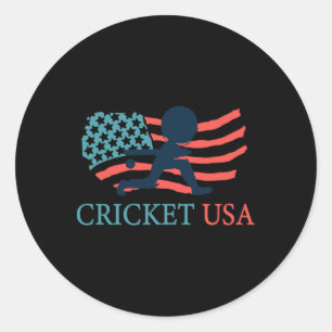 Sticker Rond Joueur de cricket Équipe de cricket États-Unis Ent
