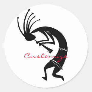 Sticker Rond Joueur de flûte Kokopelli Thunder_Cove