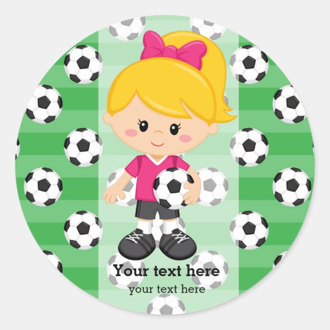 Sticker Rond Joueur de football (Devant)