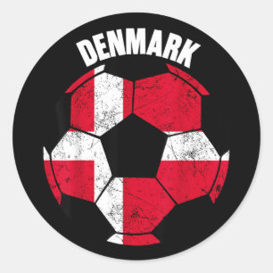 Sticker Rond Joueur de football danois amateur de football Dane