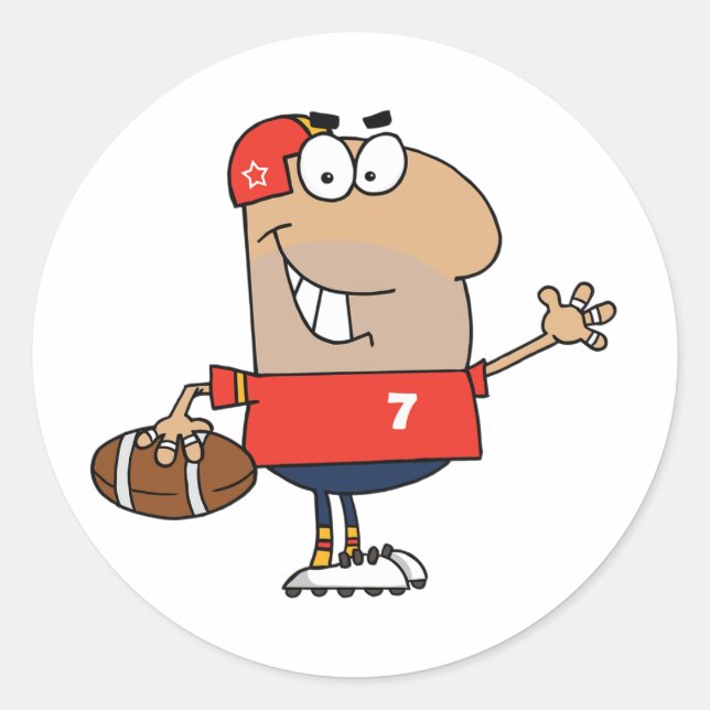 Sticker Rond Joueur de football en dessin (Devant)