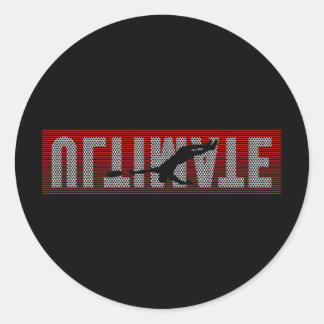 Sticker Rond Joueur de frisbee ultime disque de golf hommes fem