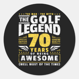 Sticker Rond Joueur de golf 70e anniversaire Golfeur 70 ans