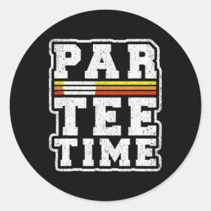 Sticker Rond Joueur de golf drôle temps de partie 