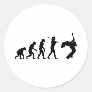 Sticker Rond Joueur de guitare