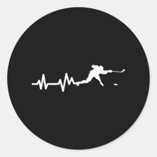 Sticker Rond Joueur de hockey battement de coeur du hockey sur 