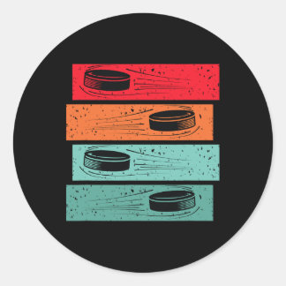 Sticker Rond Joueur de Hockey de Hockey de Hockey de Hiver de H