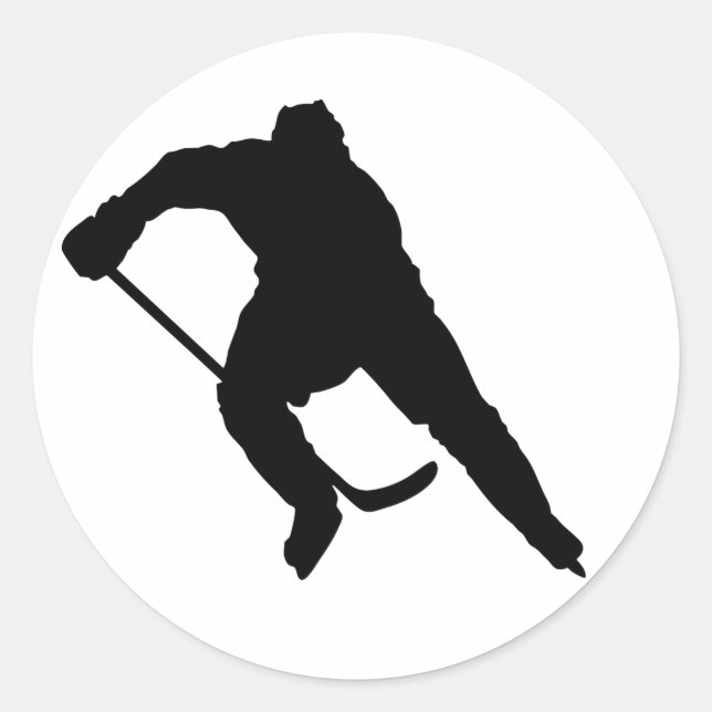 Sticker Rond Joueur de hockey-Silhouette-1 (Devant)
