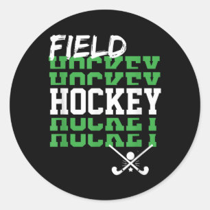 Sticker Rond Joueur de hockey sur gazon disant aux fans jour de