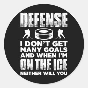 Sticker Rond Joueur de hockey sur glace Gardien de but Défense