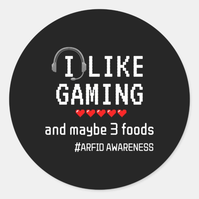 Sticker Rond Joueur de jeu de sensibilisation Arfid (Devant)
