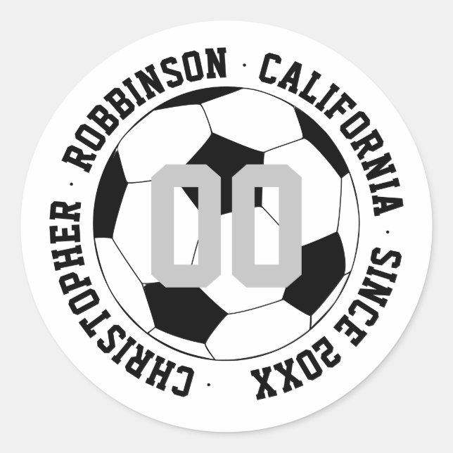 Sticker Rond Joueur de l'équipe de football personnalisé (Devant)