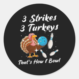 Sticker Rond Joueur de quilles de Turquie Strike Spare Bowler