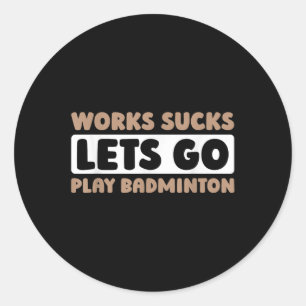 Sticker Rond Joueur de raquette de terrain de badminton - Équip