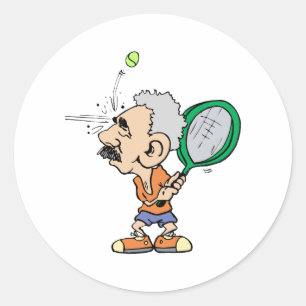 Sticker Rond Joueur de tennis