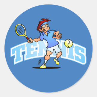 Sticker Rond Joueur de tennis