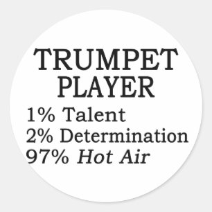 Sticker Rond Joueur de trompette Air chaud