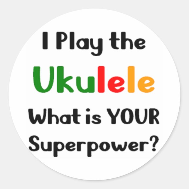 Sticker Rond joueur de ukulele (Devant)