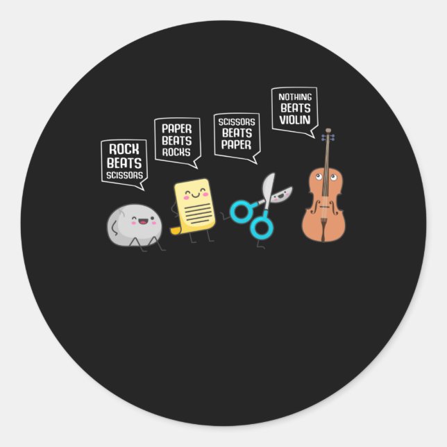 Sticker Rond Joueur de violon drôle Humour musicien amusant (Devant)