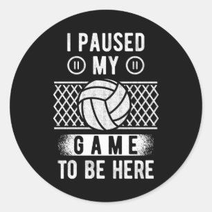 Sticker Rond Joueur de volley-ball amusant