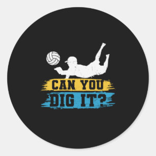 Sticker Rond Joueur de volley-ball   Pouvez-Vous Le Creuser ?