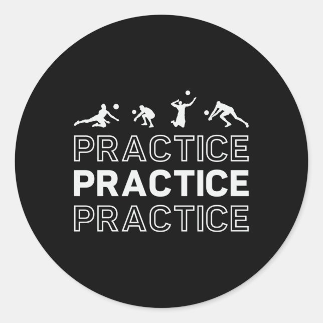 Sticker Rond Joueur de volley-ball Pratique Pratique Plage (Devant)