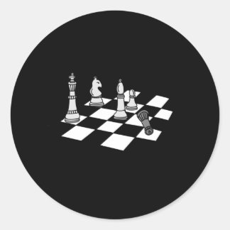 Sticker Rond Joueur d'échecs Pièces