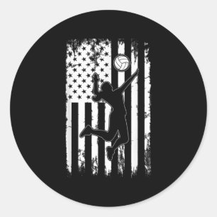 Sticker Rond Joueur du drapeau américain vintage de l'équipe S