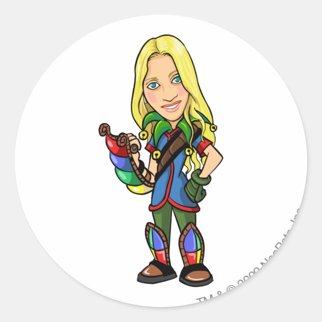 Sticker Rond Joueur du personnel Socktastic Roo Island (Devant)