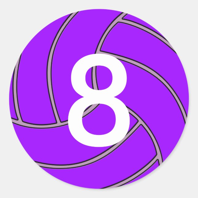 Sticker Rond Joueur/équipe de volley-ball violet (Devant)