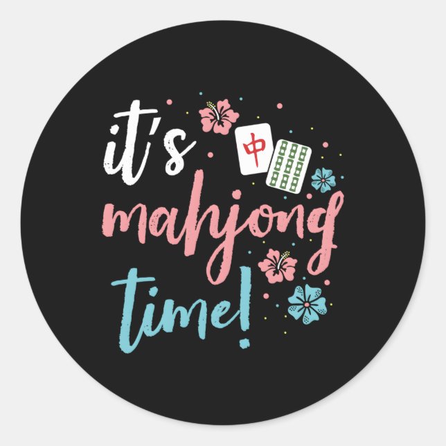 Sticker Rond Joueur Mahjong Chinois Ou Mahjong (Devant)