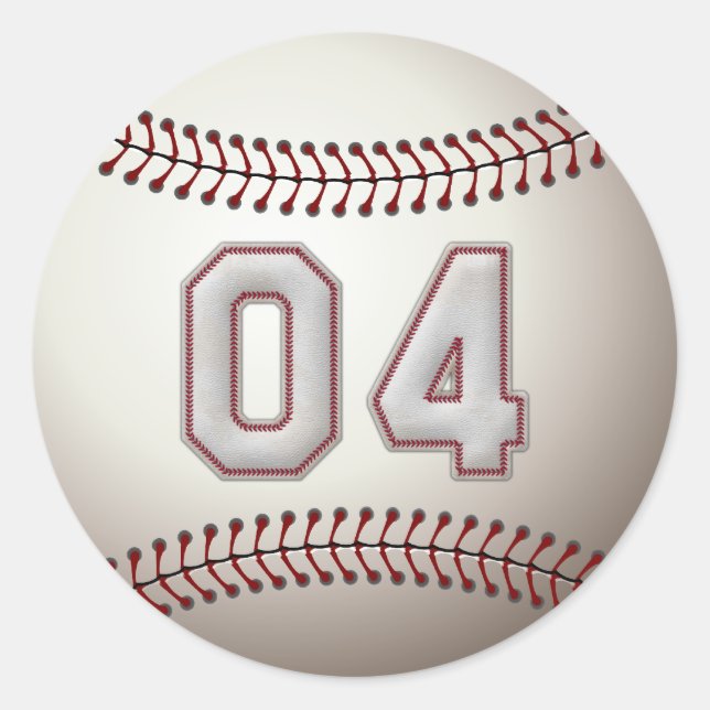 Sticker Rond Joueur numéro 04 - Cool de baseball (Devant)