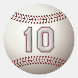 Sticker Rond Joueur numéro 10 - Cool de baseball